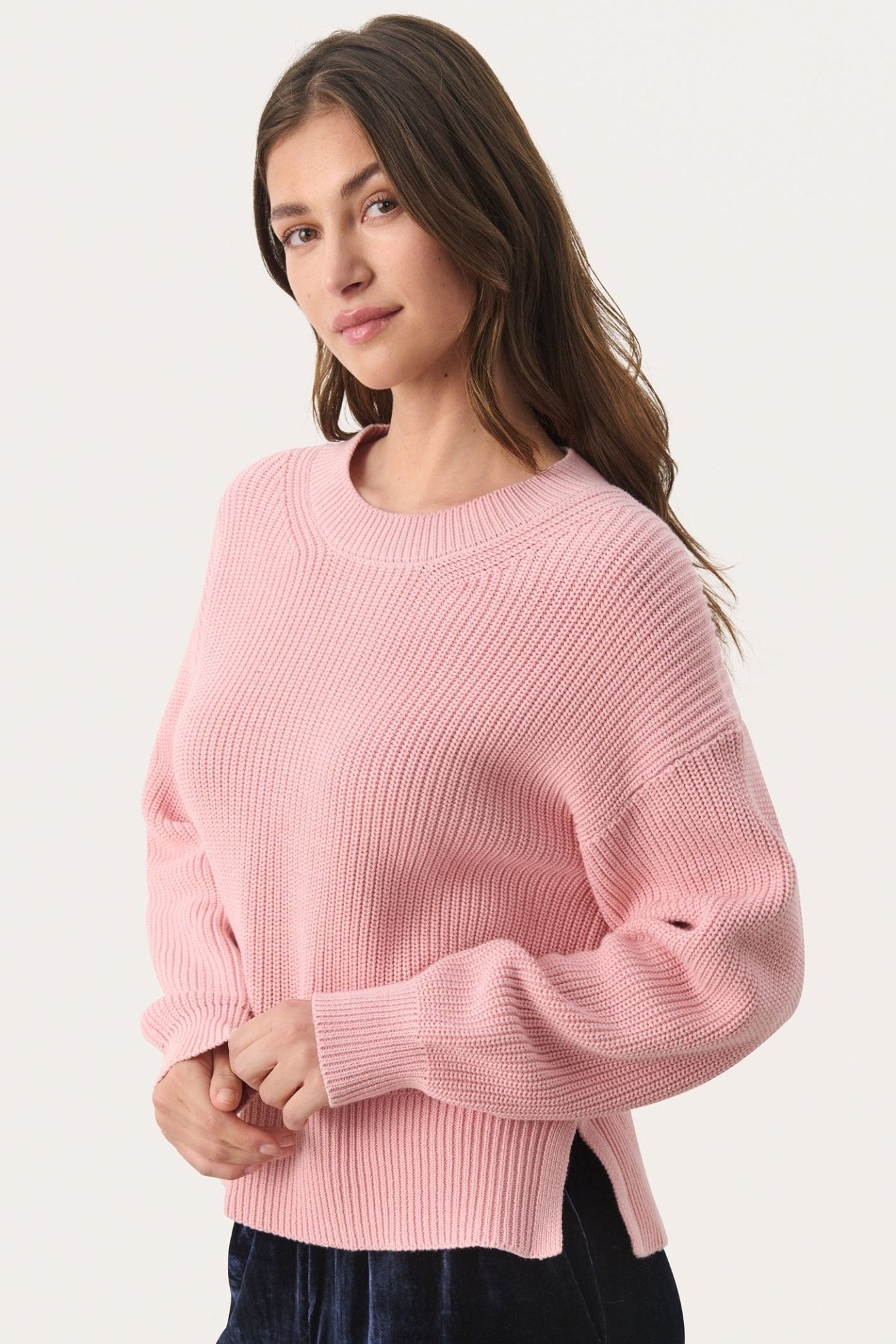 Part Two 30309012 LumaOW Ribbed Jumper Silver Pink - Dotique - Part Two