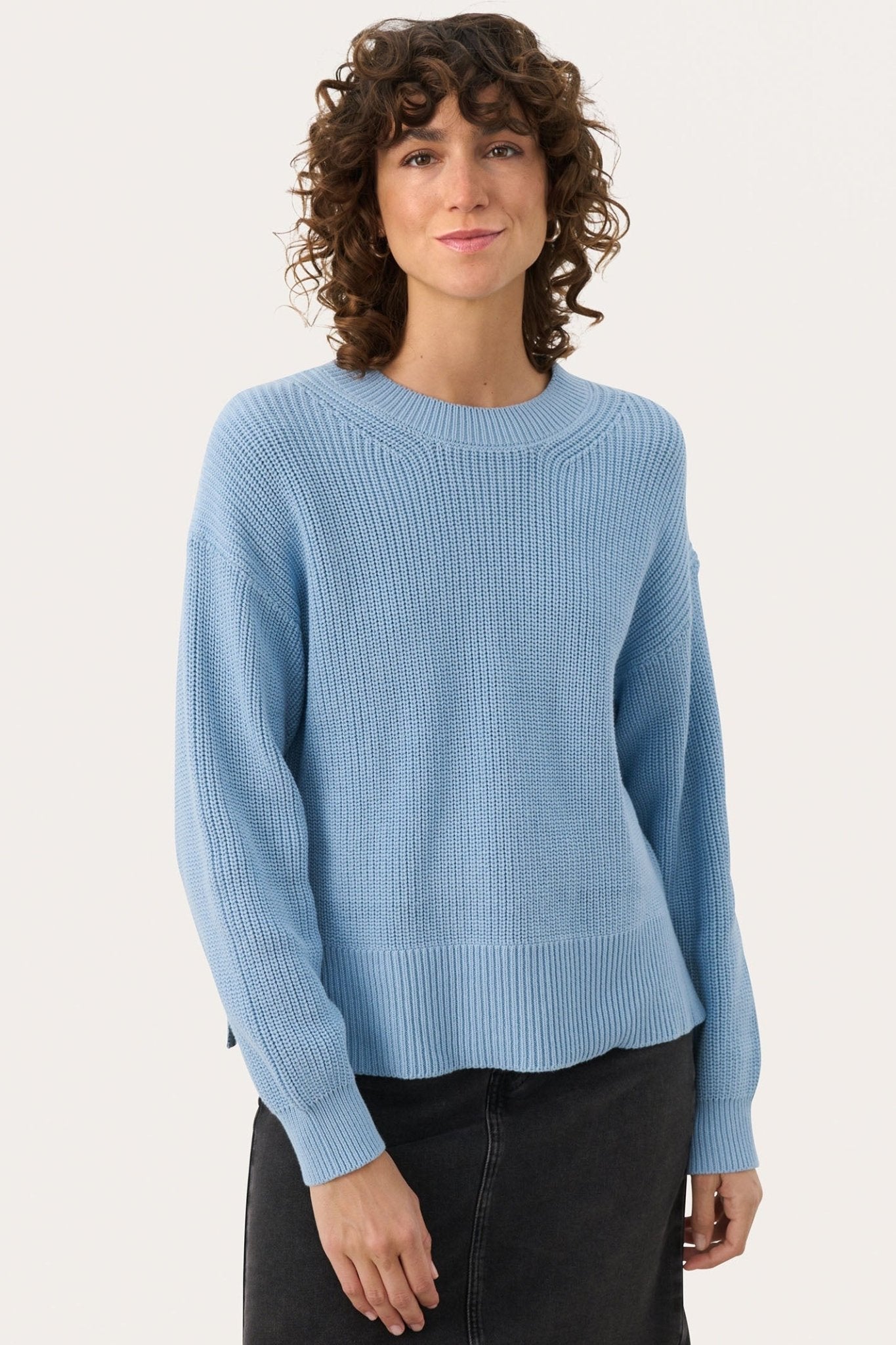 Part Two 30309012 LumaOW Ribbed Jumper Soft Cambray Blue - Dotique - Part Two