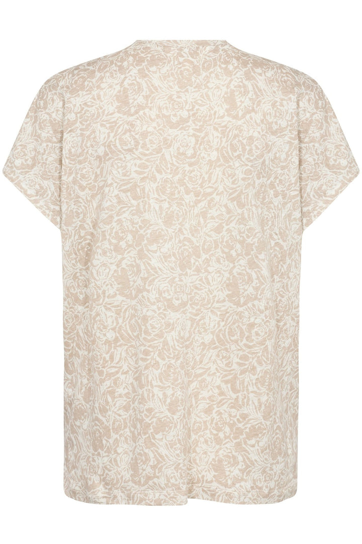 Part Two 30309414 AxelinesPW T-shirt V-Neck French Oak Rose Print - Dotique