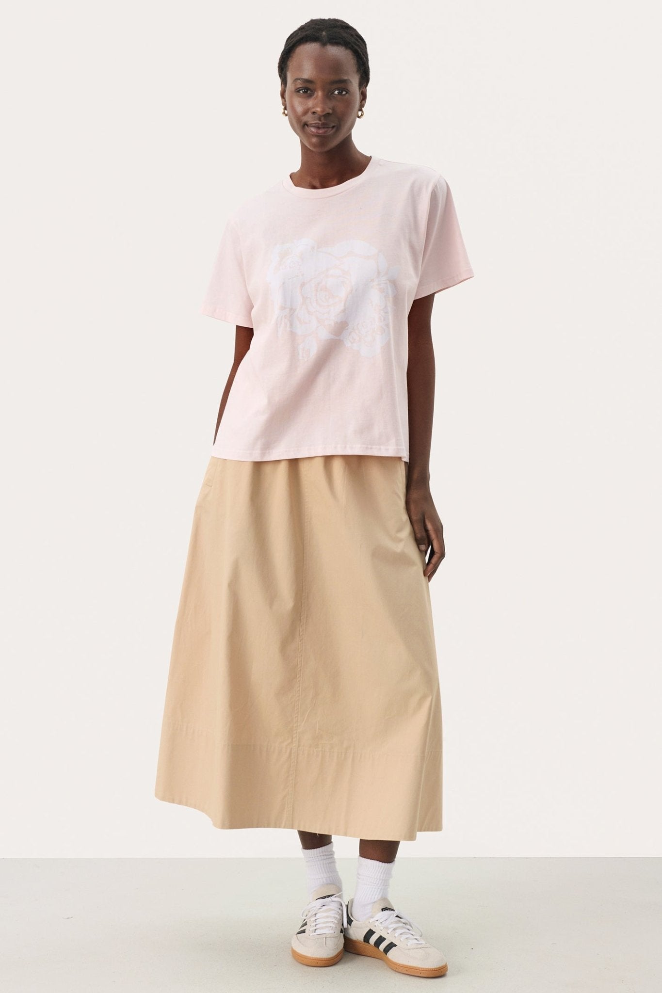 Part Two 30309423 NahidPW T-Shirt with Rose Print Mauve Chalk - Dotique