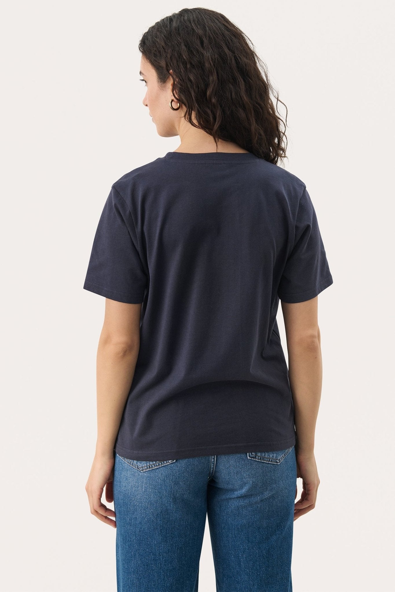 Part Two 30309423 NahidPW T-Shirt with Rose Print Navy - Dotique