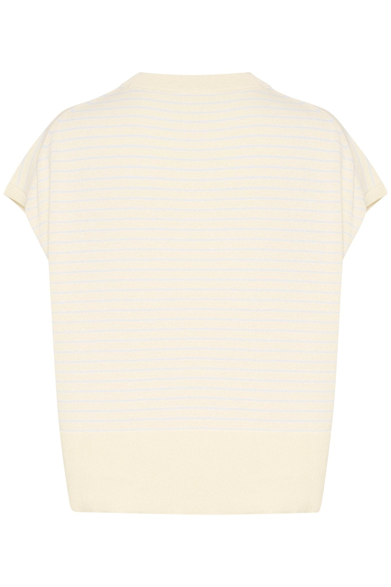 Part Two 30309534 NatayaPW Cap Sleeve Fine Knit T-Shirt Blue Whitecap Gray Stripe - Dotique