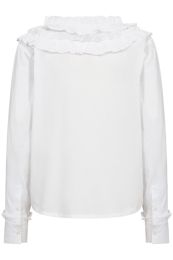 Part Two 30309562 NoellaPW Cotton Shirt with Frill Detailing Bright White - Dotique