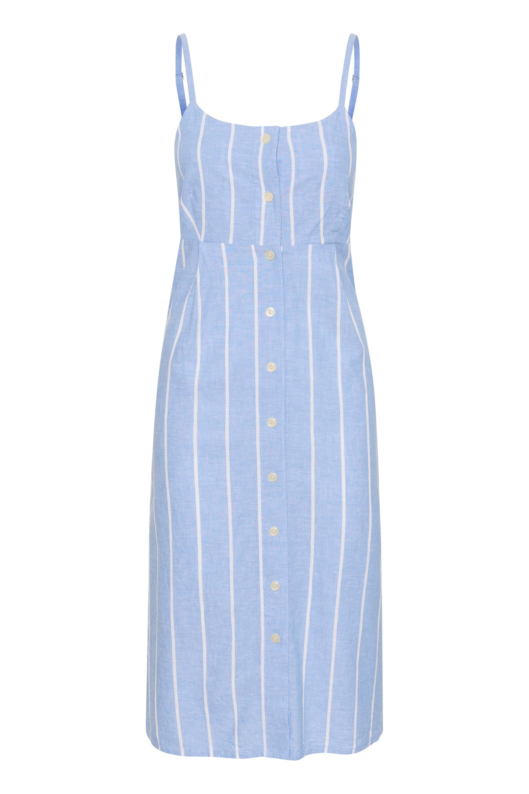 Part Two 30309615 ReysaPW Blue Linen Dress with White Stripes at Dotique 