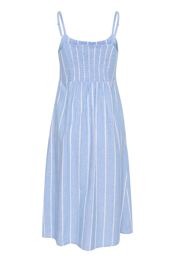 Part Two 30309615 ReysaPW Blue Linen Dress with White Stripes - Dotique
