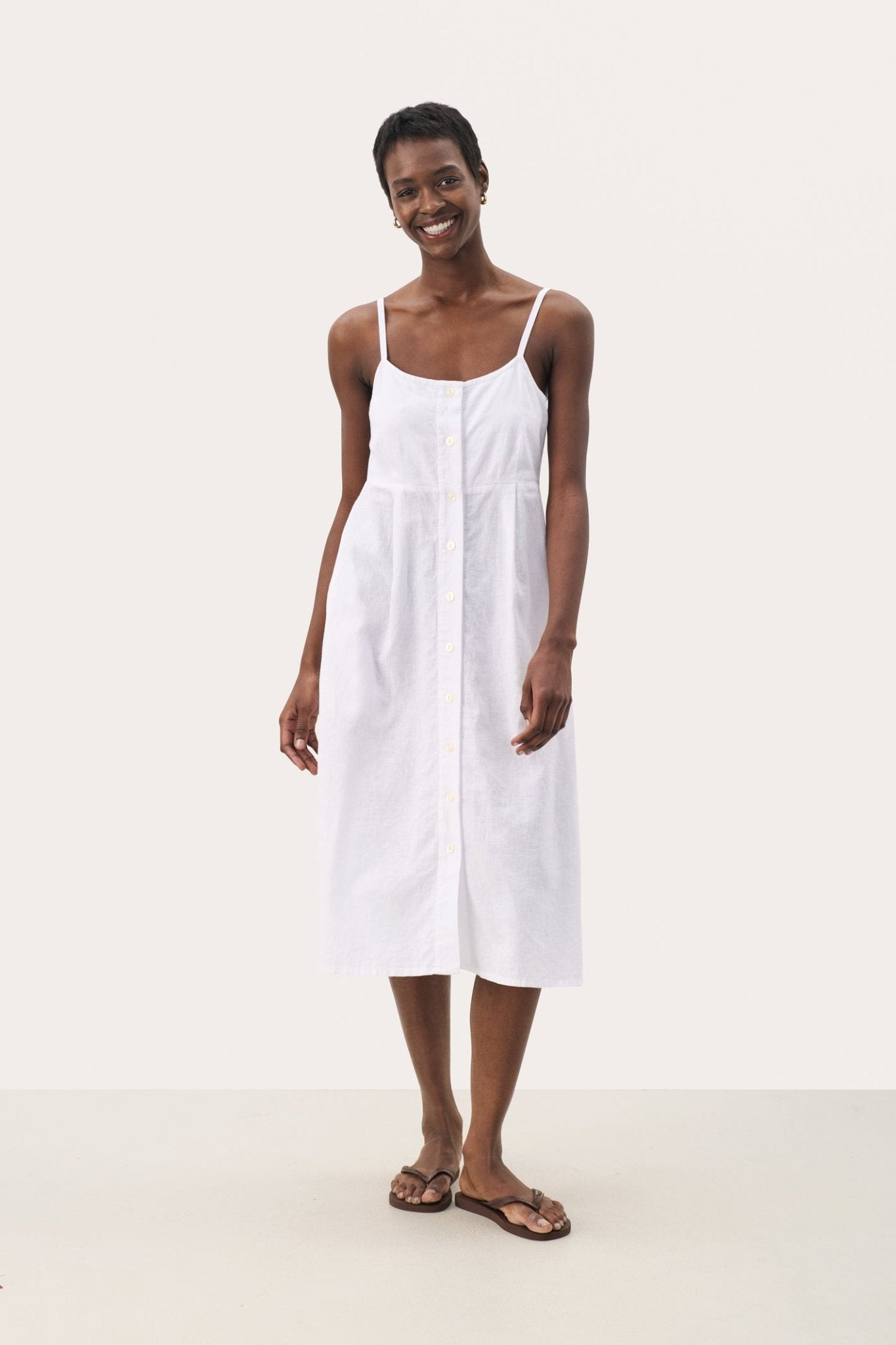 Part Two 30309615 ReysaPW Linen Dress Bright White - Dotique