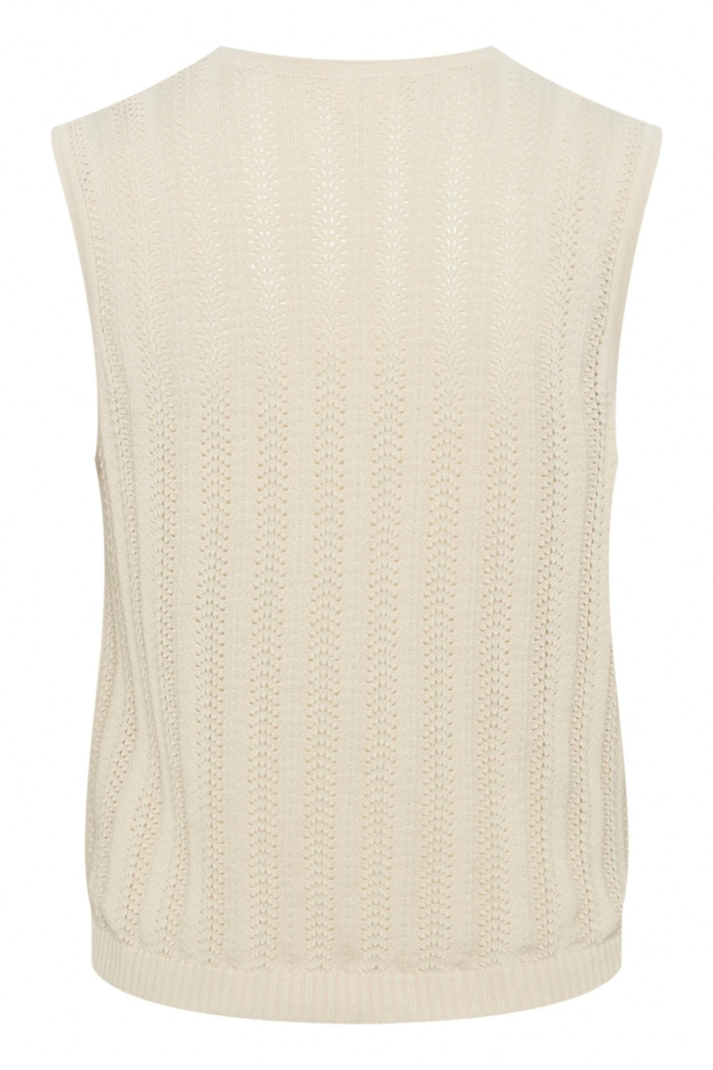 Part Two 30309680 RosellaPW Cotton Knitted Sleeveless Cardigan - Beige - Dotique