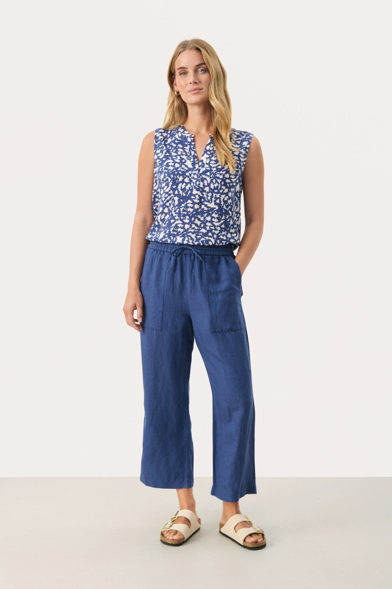 Part Two 30309696 EniolasPW PA Linen Mix Cropped Trousers Oceana - Dotique