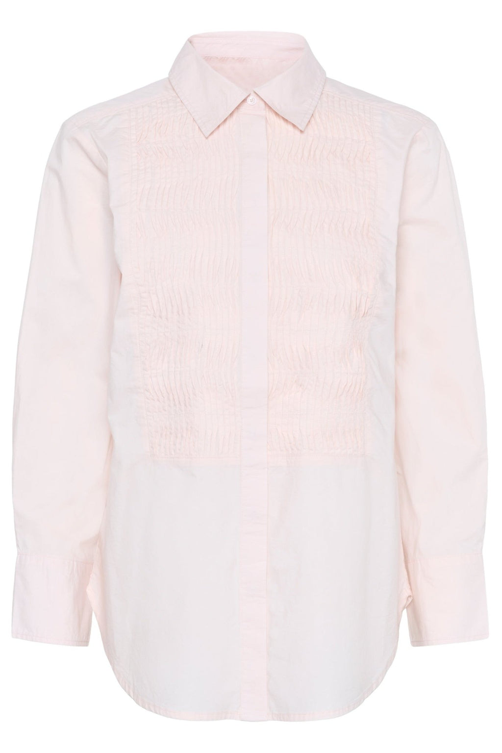 Part Two NatinkaPW Shirt in Mauve Chalk – organic cotton pleated front shirt with classic collar available at Dotique
