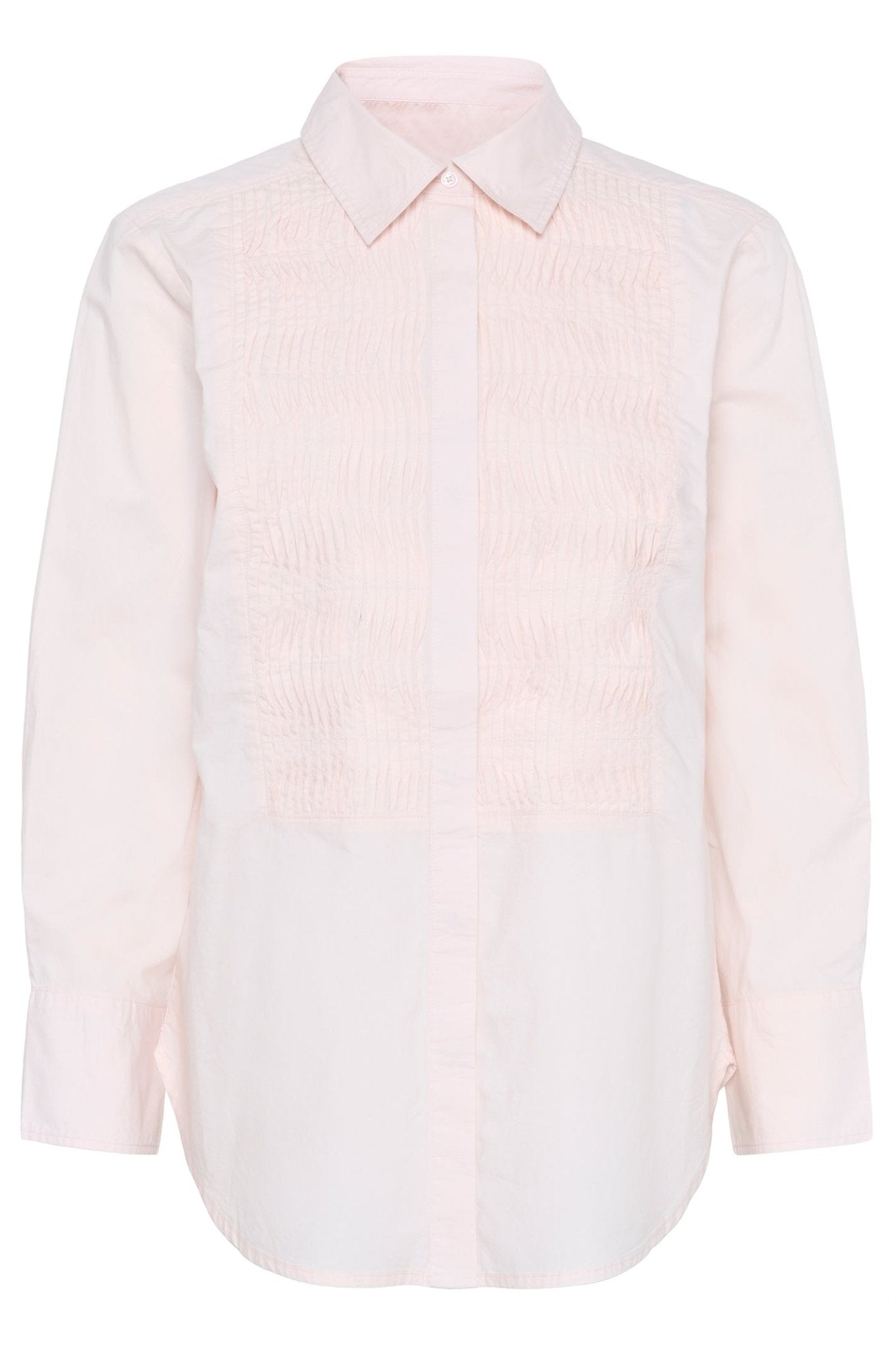Part Two NatinkaPW Shirt in Mauve Chalk – organic cotton pleated front shirt with classic collar available at Dotique

