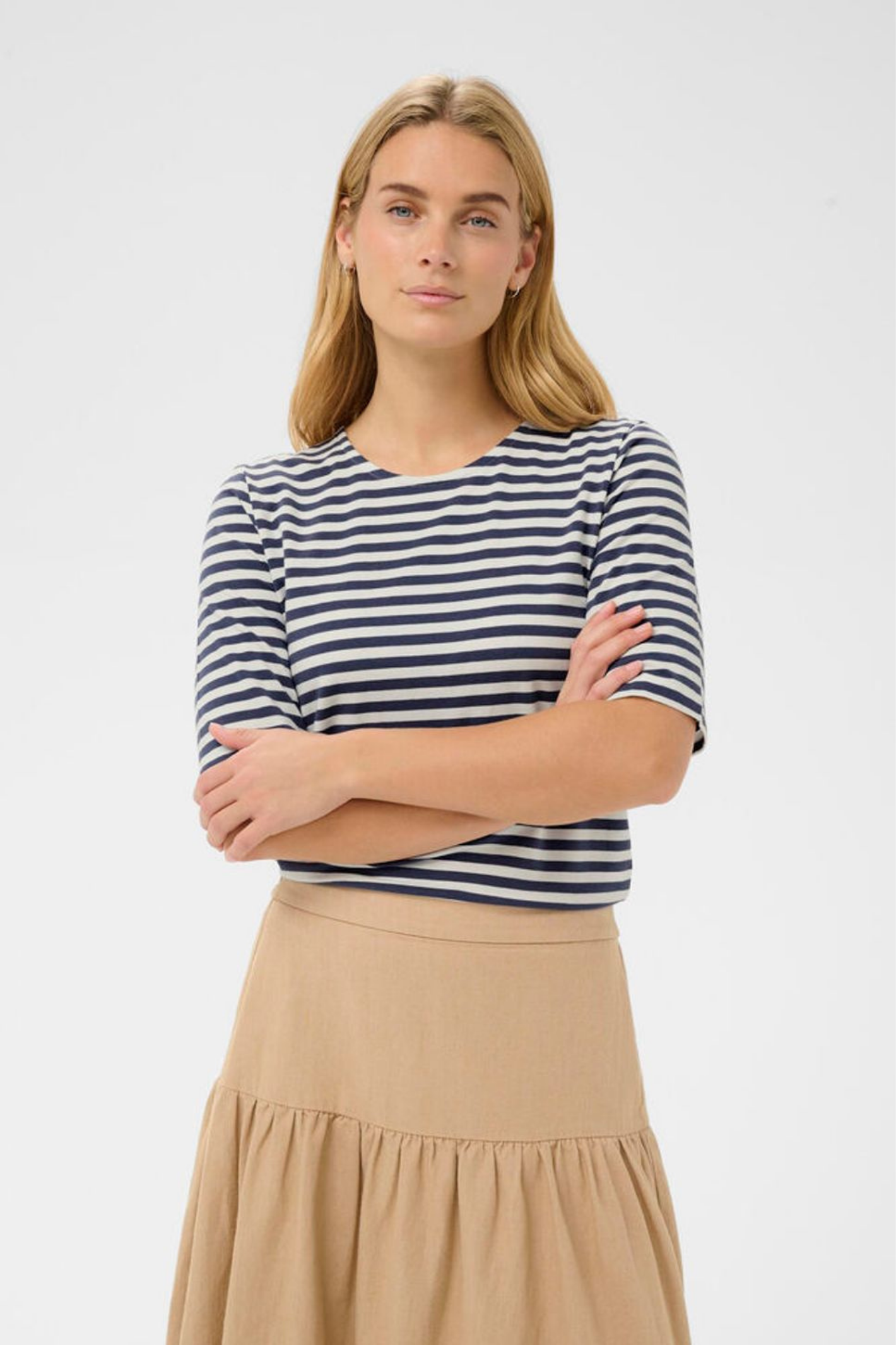 Soft striped T-shirt by Part Two in a modal and organic cotton blend. Comfortable, breathable and easy for everyday wear.