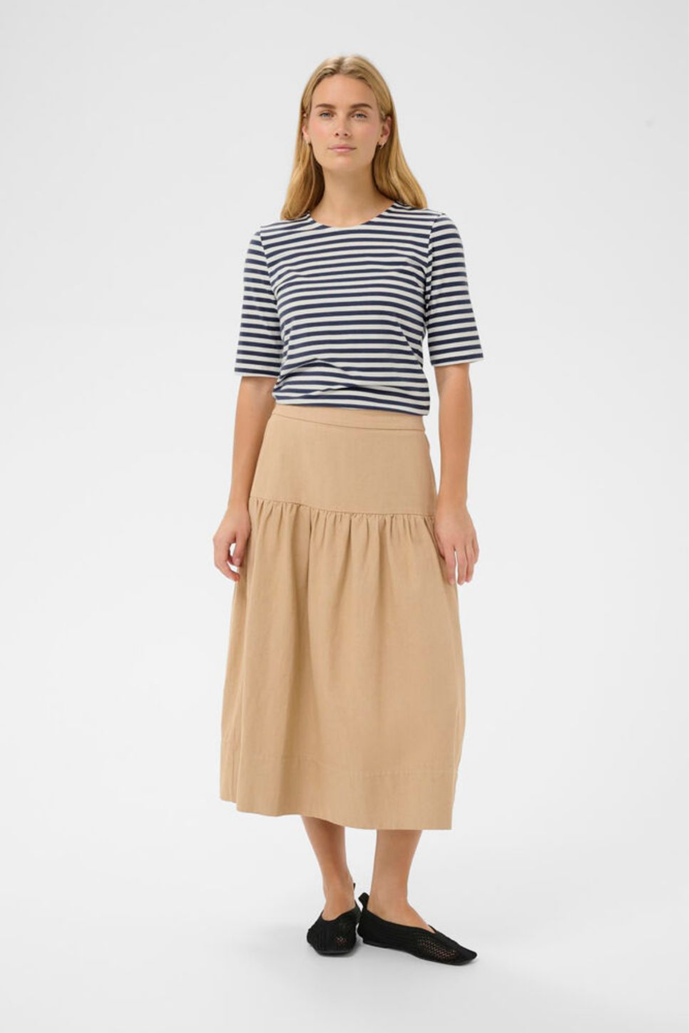 Soft striped T-shirt by Part Two in a modal and organic cotton blend. Comfortable, breathable and easy for everyday wear.