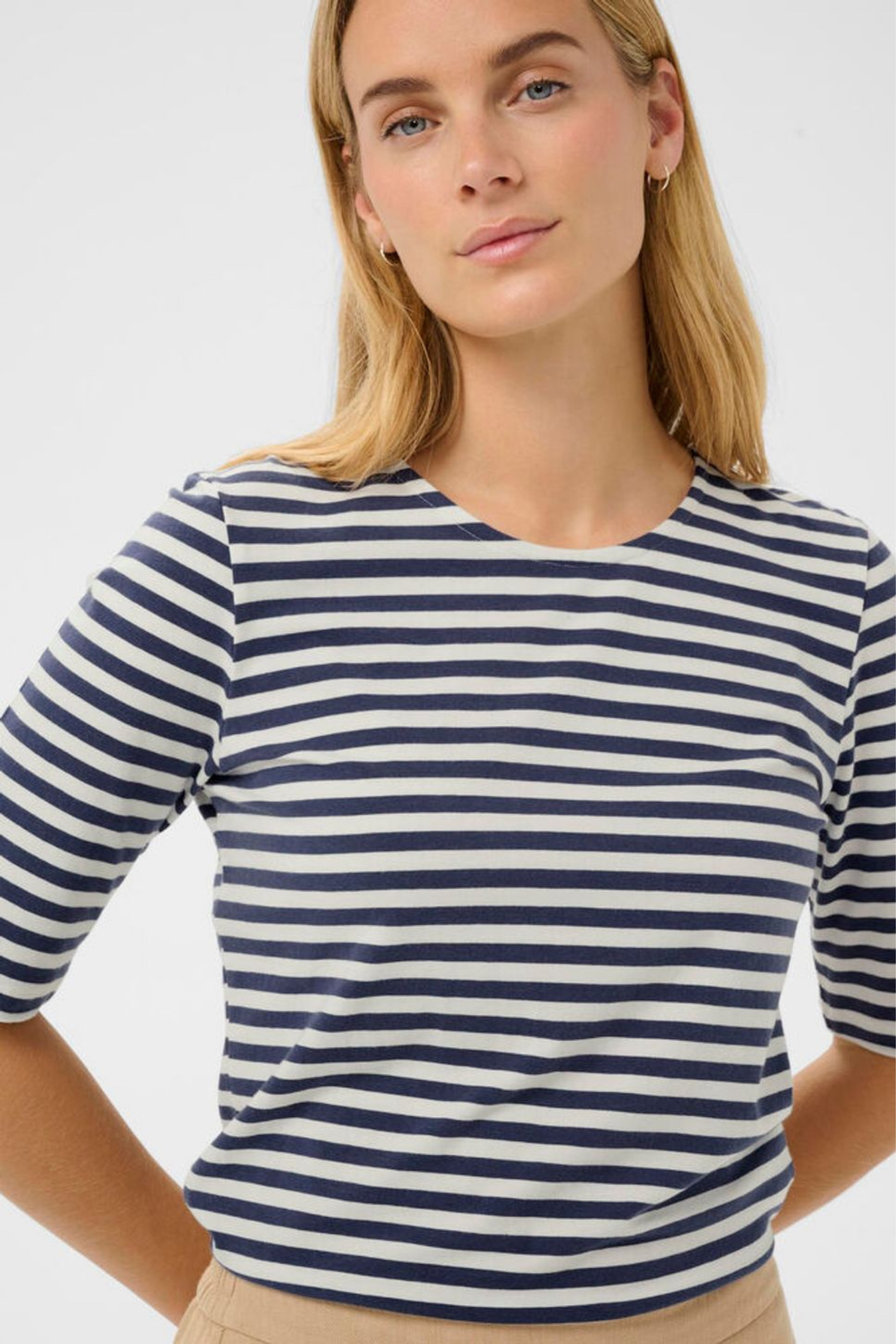 Soft striped T-shirt by Part Two in a modal and organic cotton blend. Comfortable, breathable and easy for everyday wear.