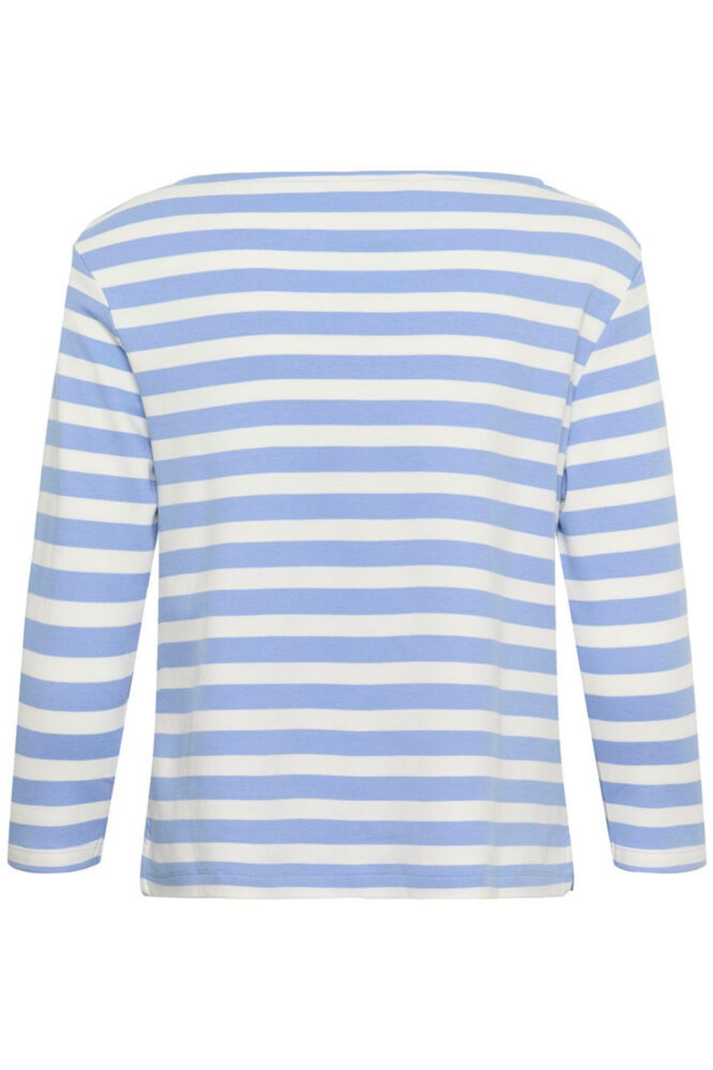 Organic cotton striped T-shirt by Part Two in hydrangea blue and white. A fresh, easy everyday staple.
