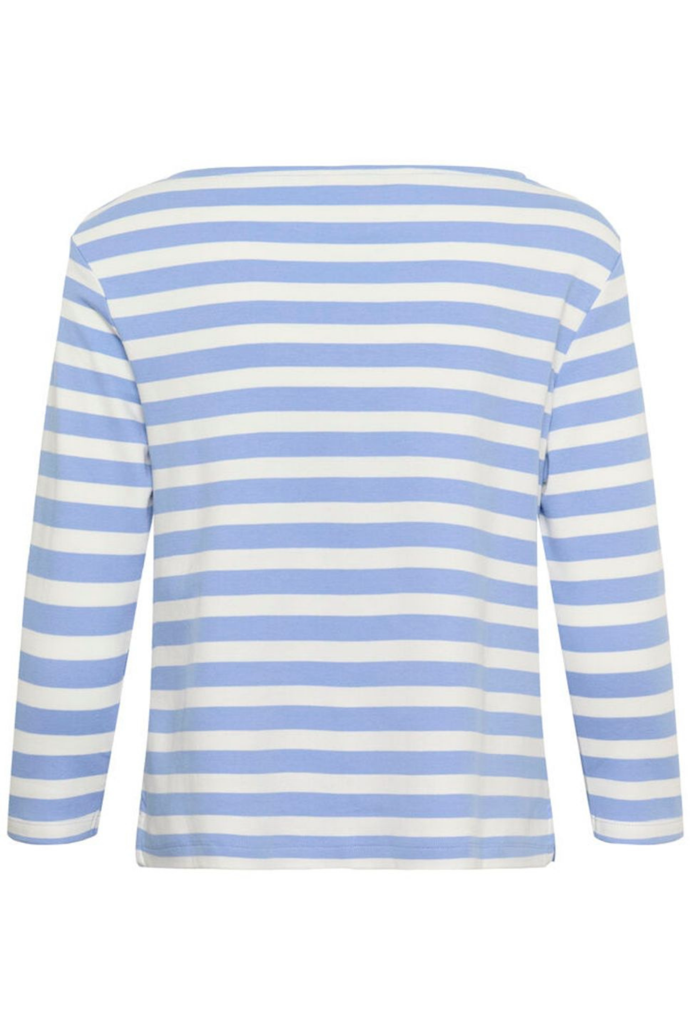 Organic cotton striped T-shirt by Part Two in hydrangea blue and white. A fresh, easy everyday staple.