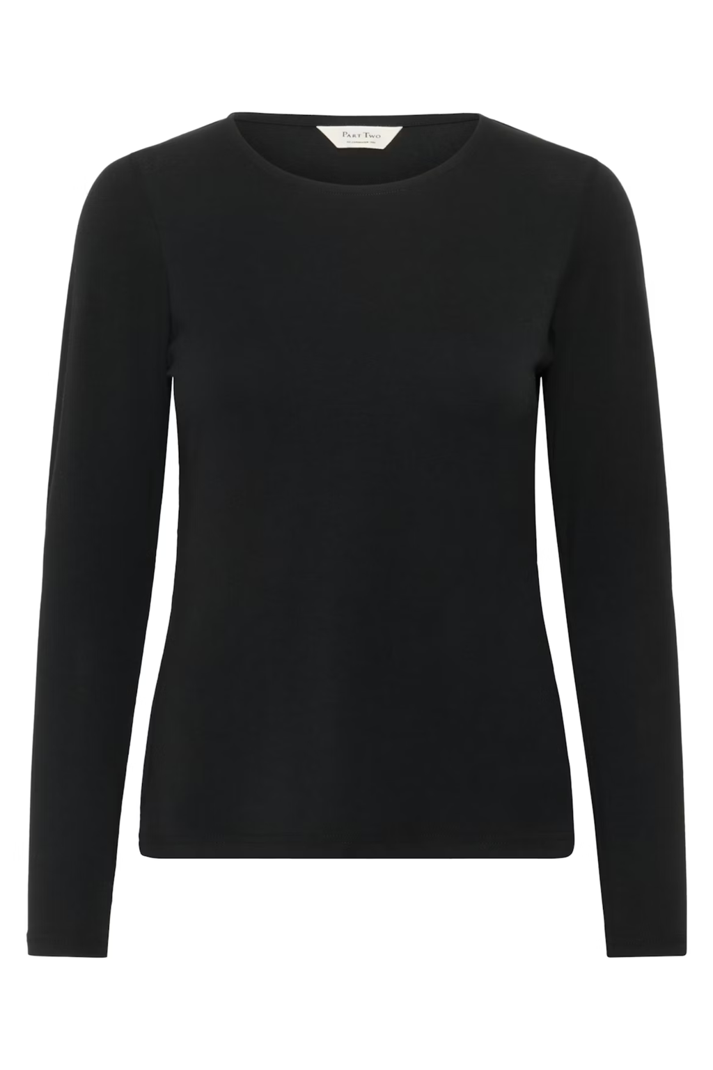 Soft long sleeve T-shirt by Part Two in black. Made with TENCEL™ Modal and organic cotton for a smooth, flattering fit. Shop Dotique.