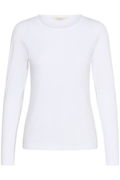 Bright white long sleeve T-shirt by Part Two. Made with TENCEL™ Modal and organic cotton for a soft, flattering everyday fit. Shop Dotique.