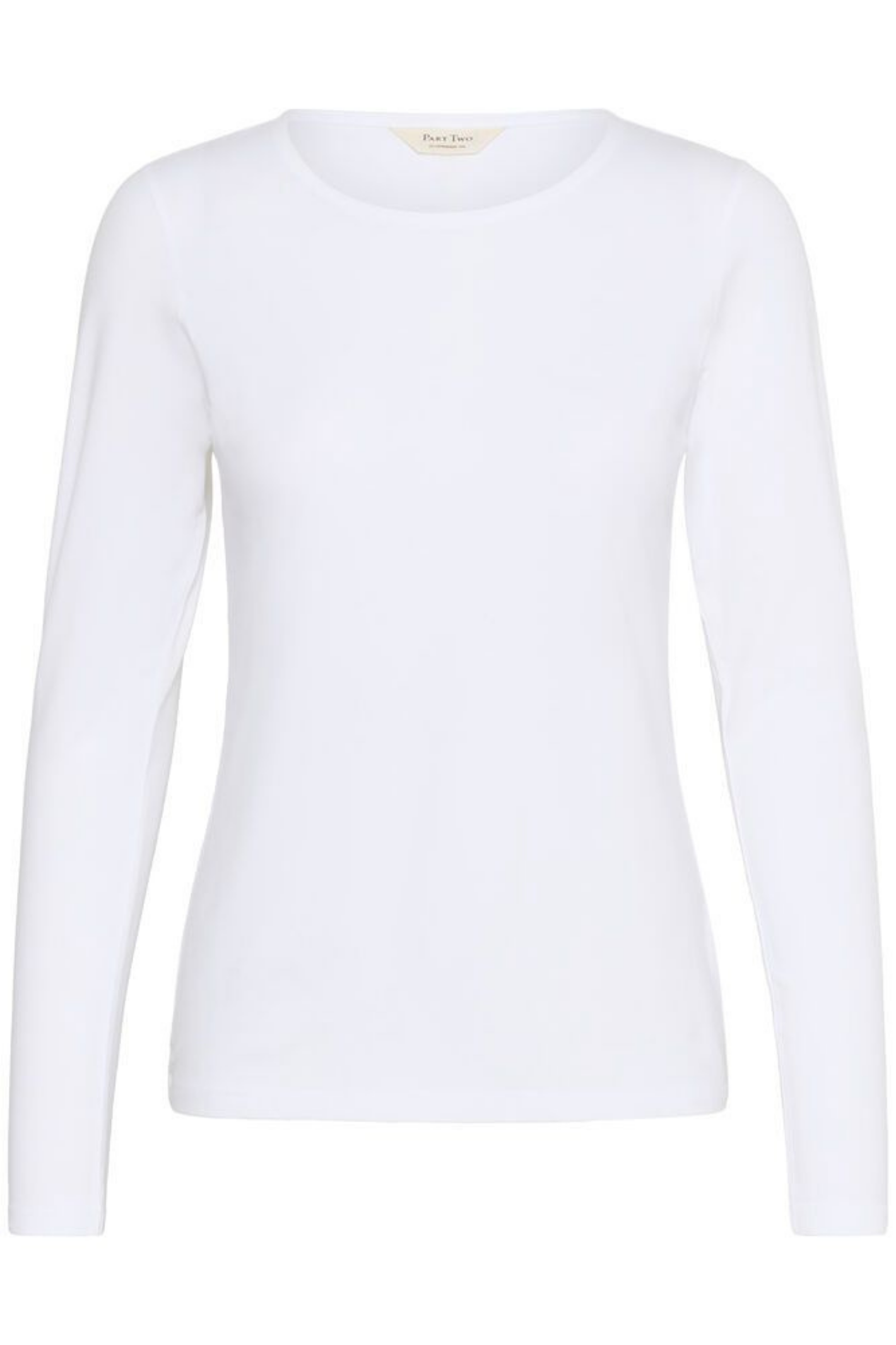 Bright white long sleeve T-shirt by Part Two. Made with TENCEL™ Modal and organic cotton for a soft, flattering everyday fit. Shop Dotique.