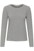 Dark navy striped long sleeve T-shirt by Part Two. Soft TENCEL™ Modal blend with a flattering fit, perfect for everyday wear. Shop Dotique.