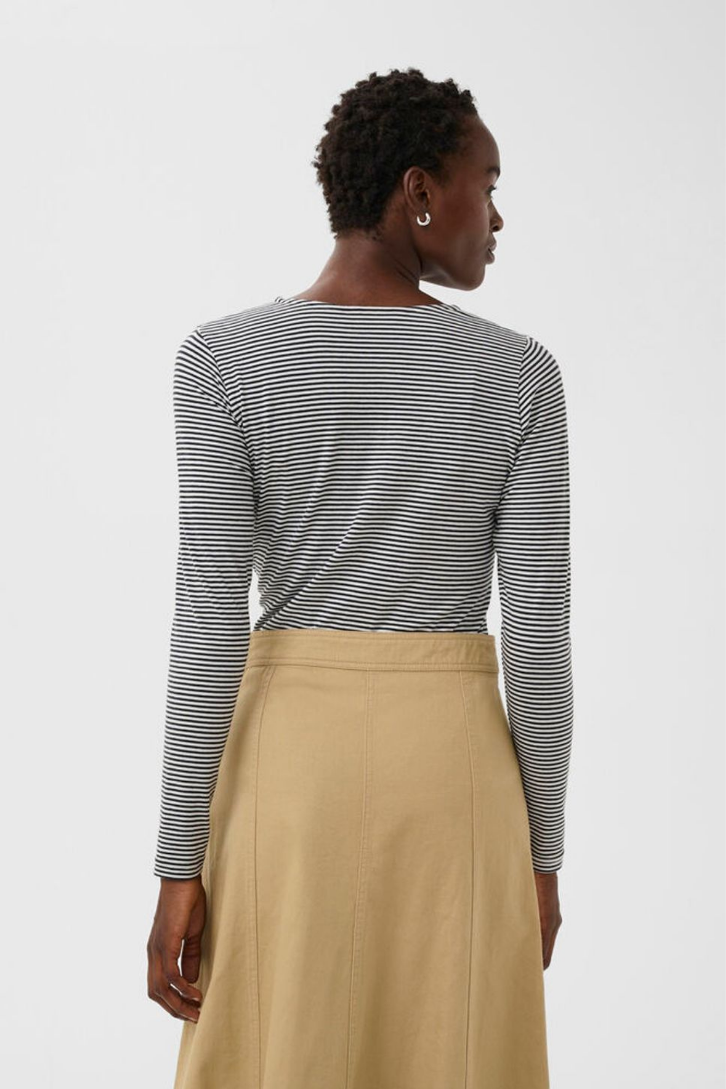 Dark navy striped long sleeve T-shirt by Part Two. Soft TENCEL™ Modal blend with a flattering fit, perfect for everyday wear. Shop Dotique.