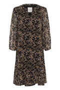 Part Two ElkasPW DR Dress in Black Flower Bouquet Print – floral midi dress with flattering silhouette available at Dotique
