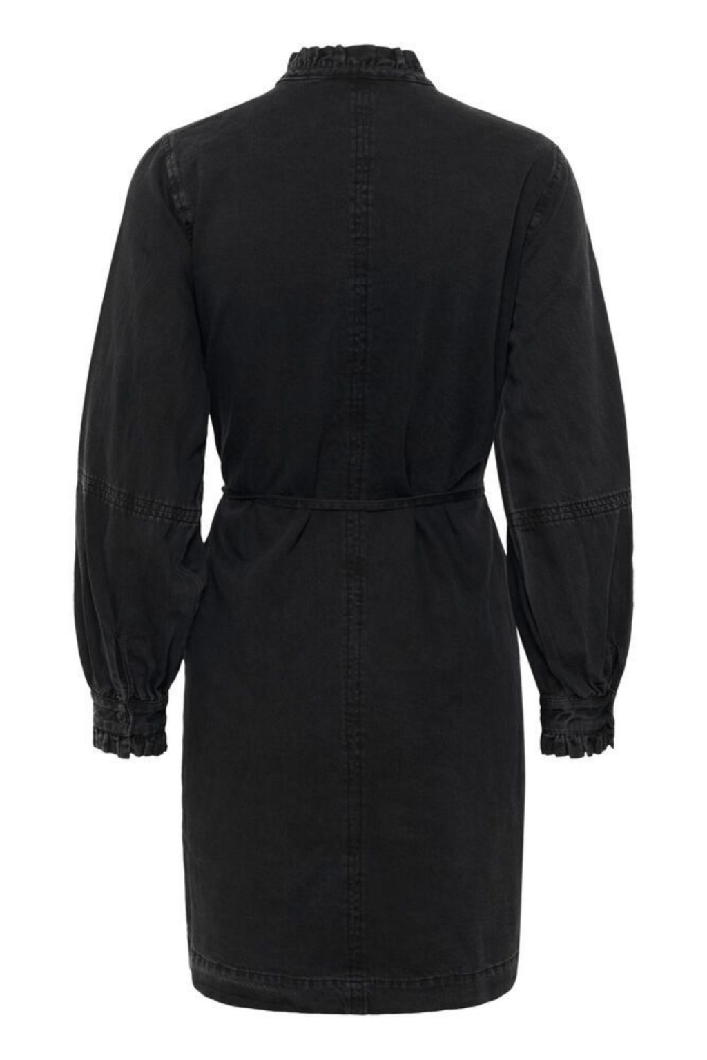 Part Two SarinePW washed black denim cotton dress with shirt collar and long sleeves – Dotique

