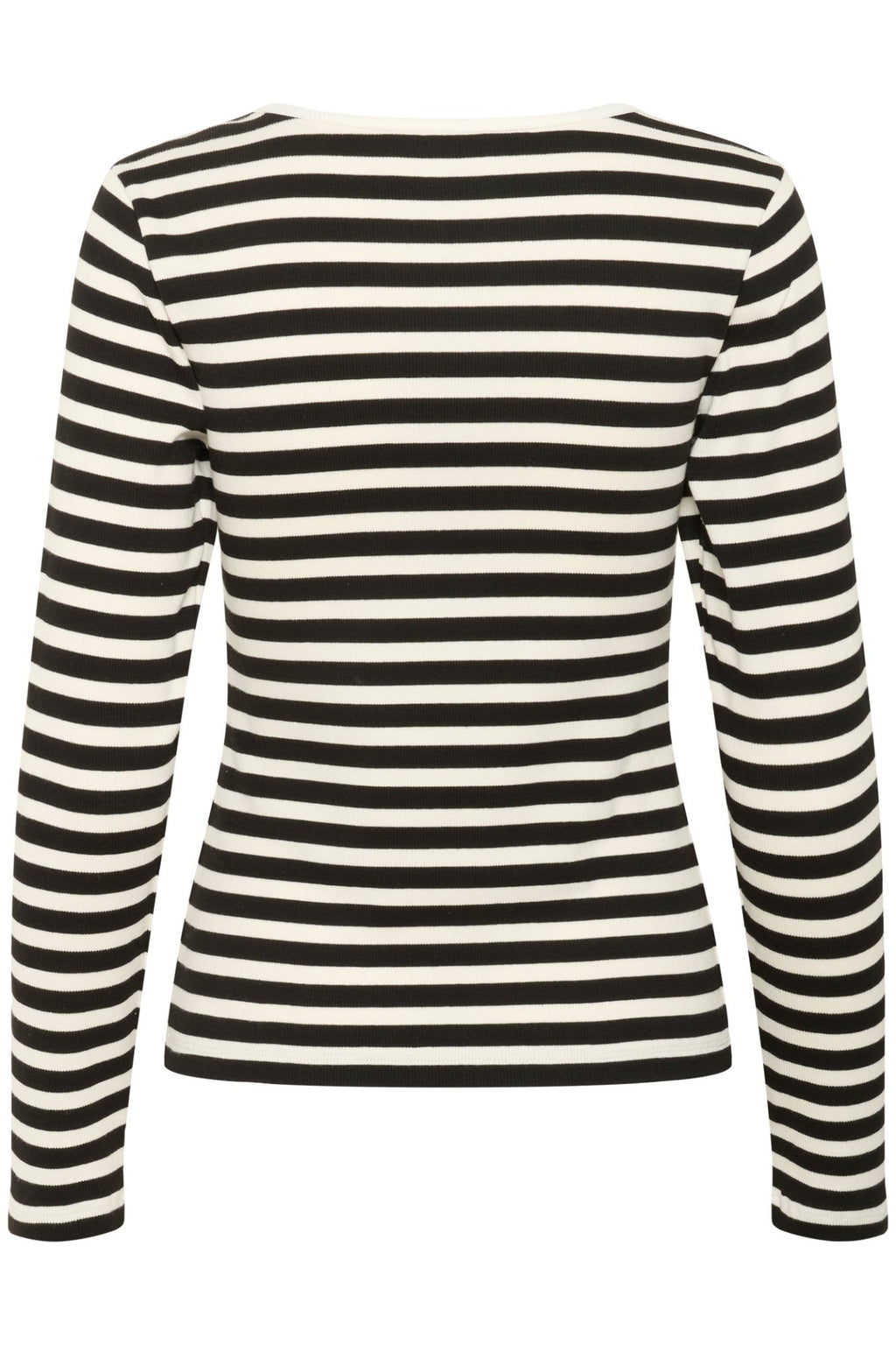 Part Two SassiaPW TS T-shirt in Black Stripe – cotton stretch slim fit striped tee with round neckline available at Dotique
