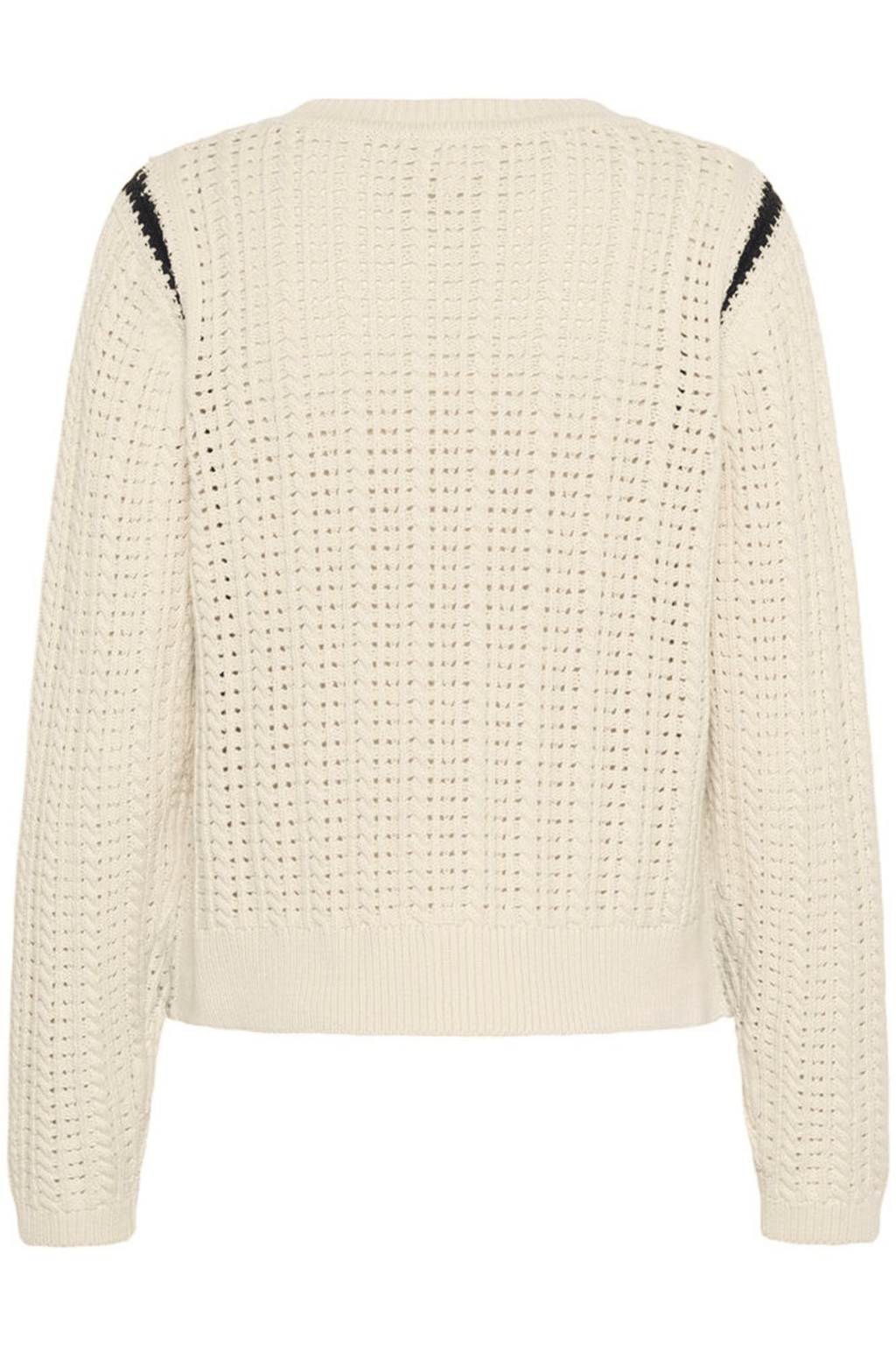 Part Two SeleniaPW whitecap grey jumper with dark navy stitch shoulder detail – Dotique