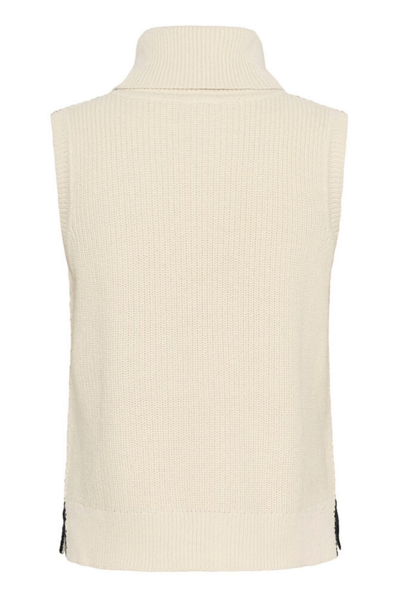 Part Two SellaPW cotton waistcoat in whitecap gray with dark navy stitch detail, available at Dotique

