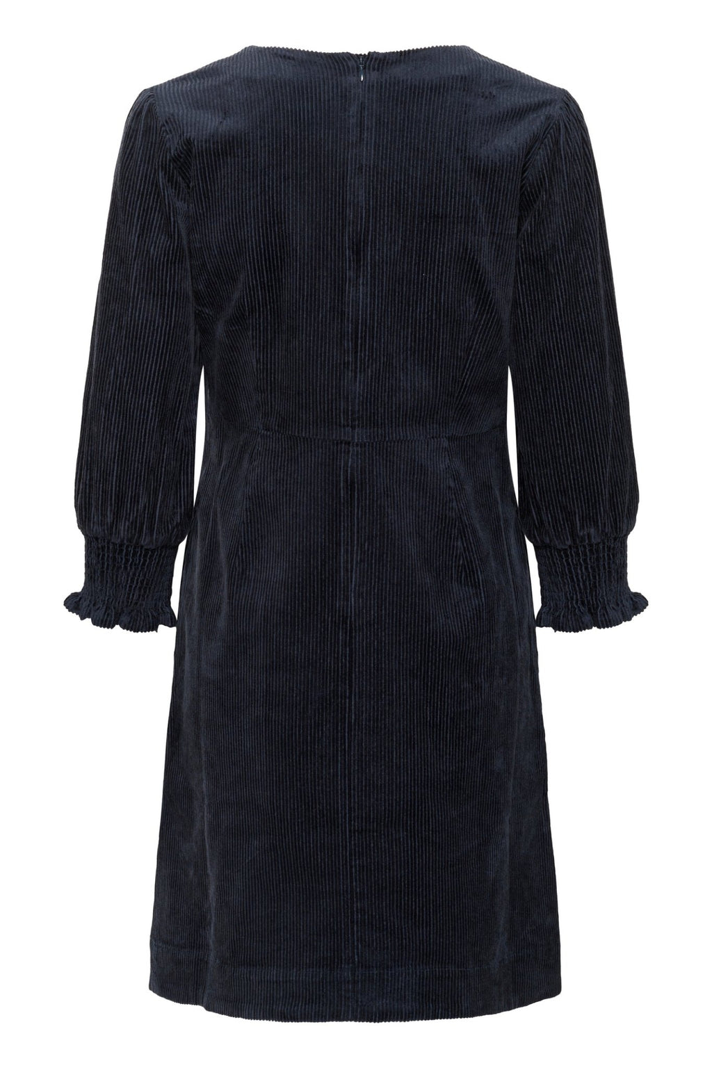Part Two ShauliiPW dark navy corduroy dress with V-neck and smocked cuffs – Dotique