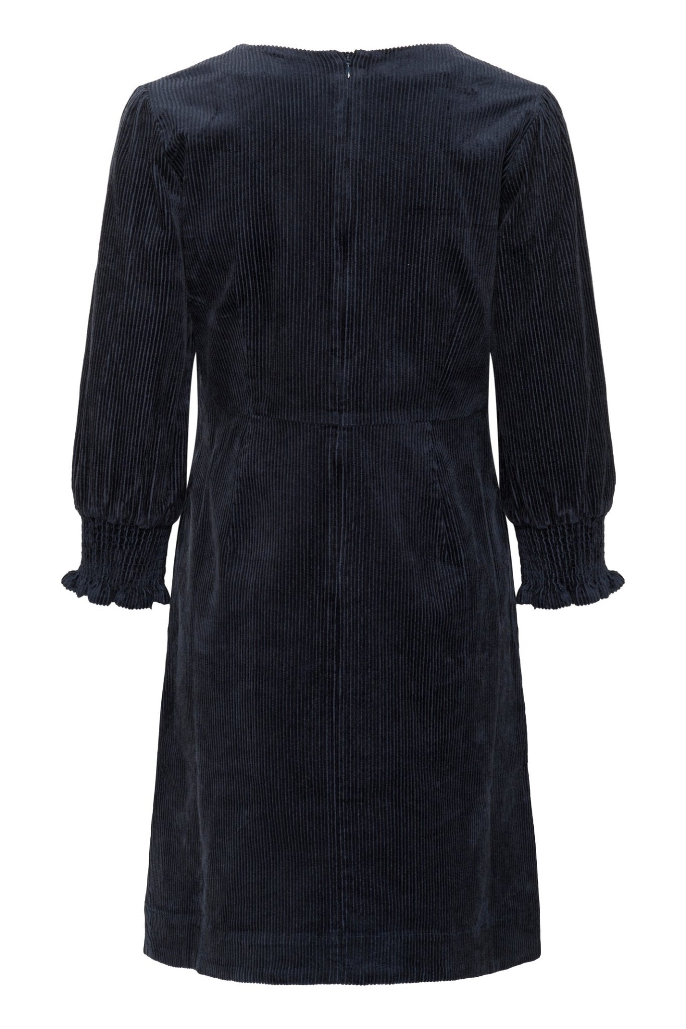 Part Two ShauliiPW dark navy corduroy dress with V-neck and smocked cuffs – Dotique