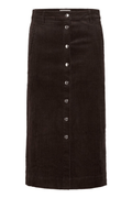 Part Two ShaylaPW cord midi skirt in ganache brown with button front, available at Dotique

