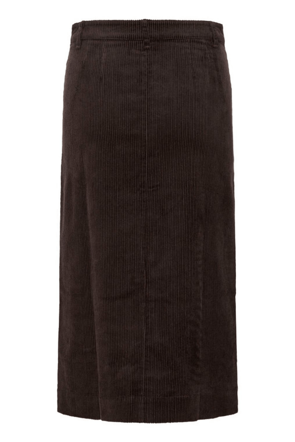 Part Two ShaylaPW cord midi skirt in ganache brown with button front, available at Dotique

