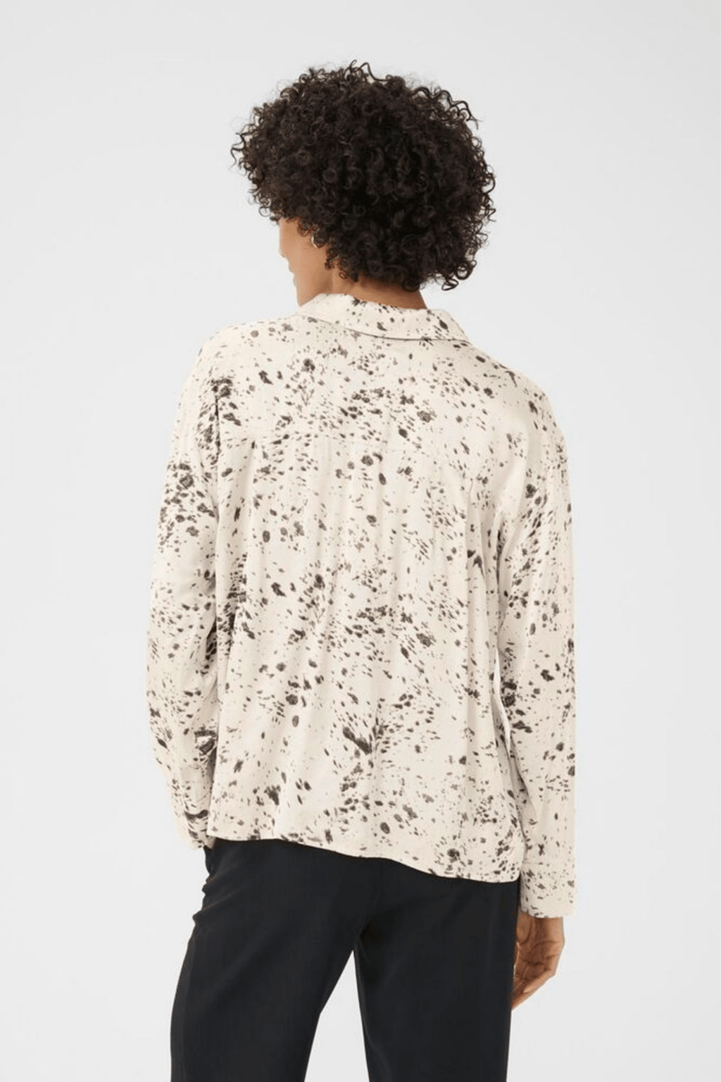 Part Two SheenaPW blouse in French oak scattered print with v-neckline, available at Dotique