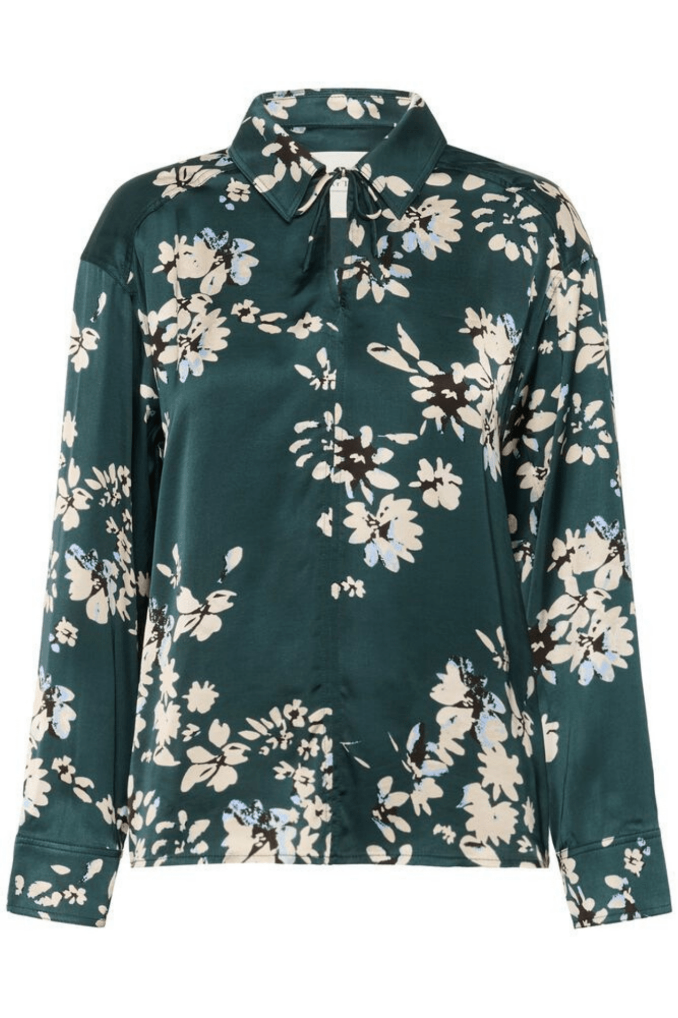Part Two SheenaPW blouse in sea moss green with faded flower print, available at Dotique
