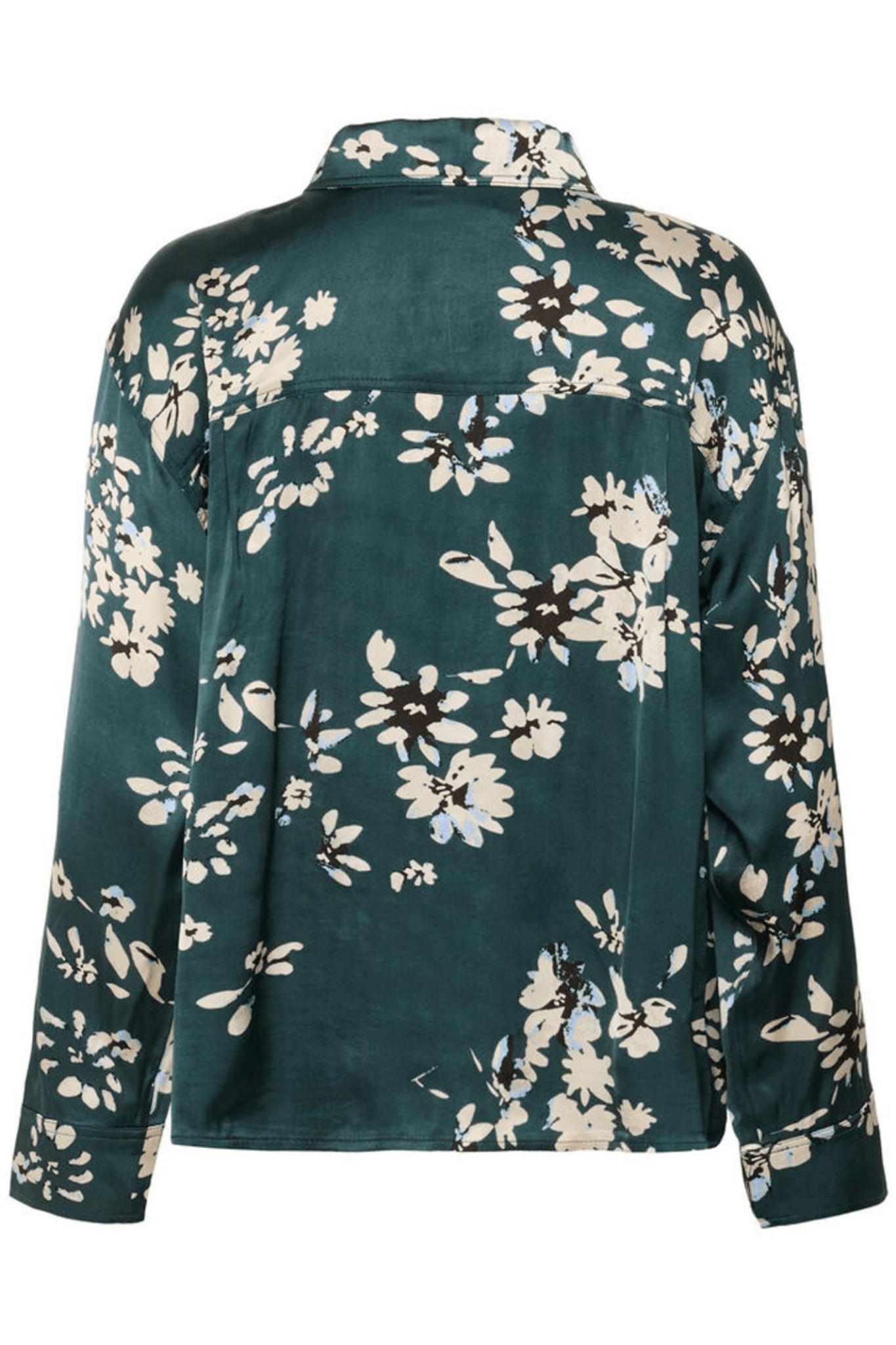 Part Two SheenaPW blouse in sea moss green with faded flower print, available at Dotique