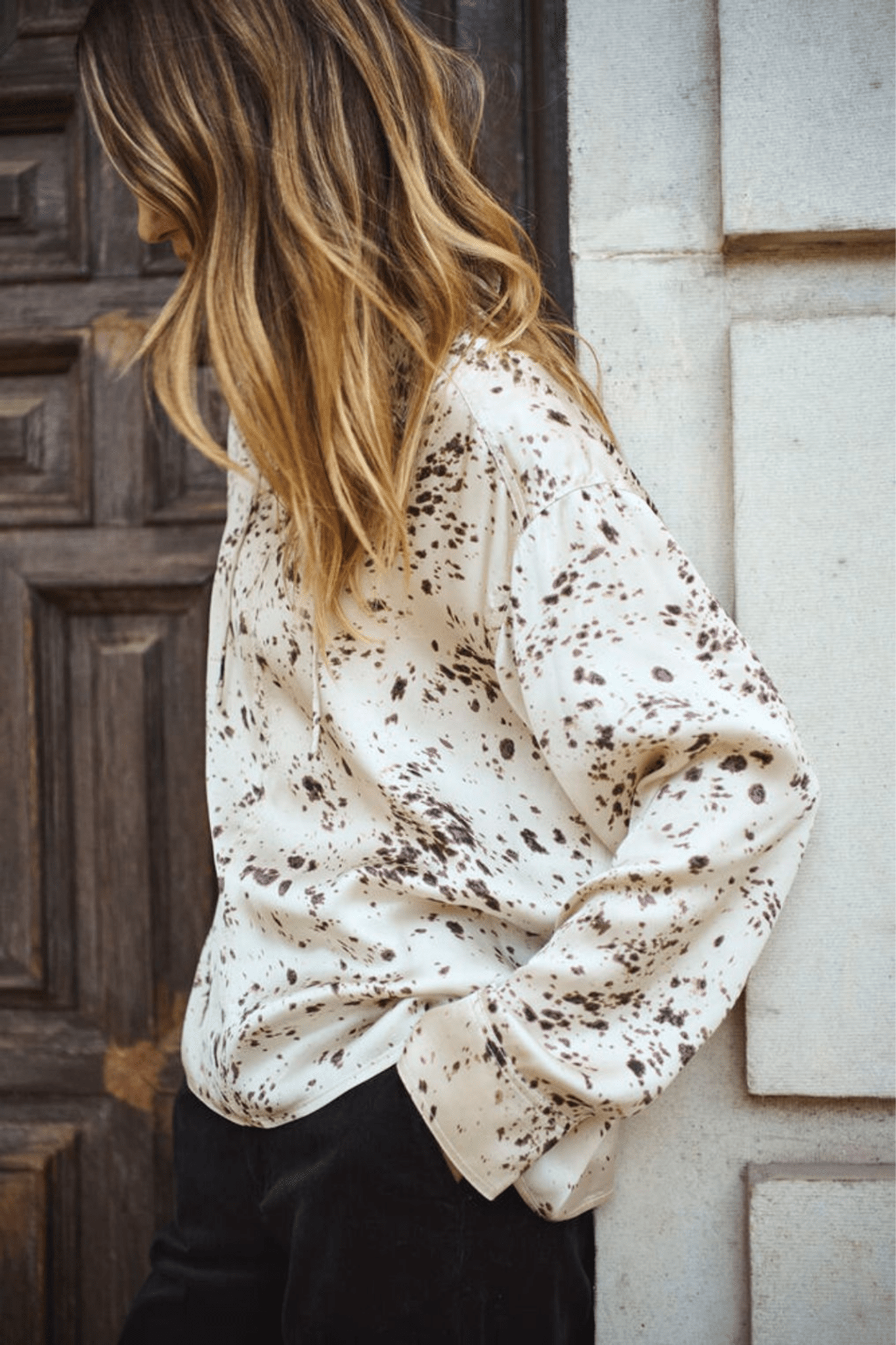 Part Two SheenaPW tarmac scattered texture print blouse long sleeve – Dotique

