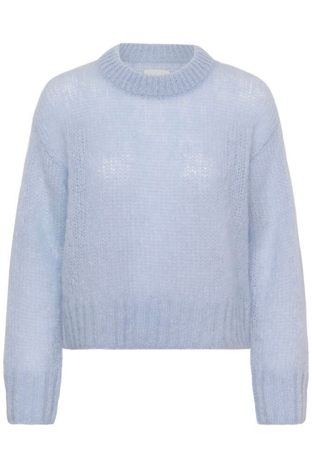 Soft mohair-blend jumper by Part Two in a calming heather blue. Lightweight, cosy and easy to style for everyday wear. Shop now at Dotique.