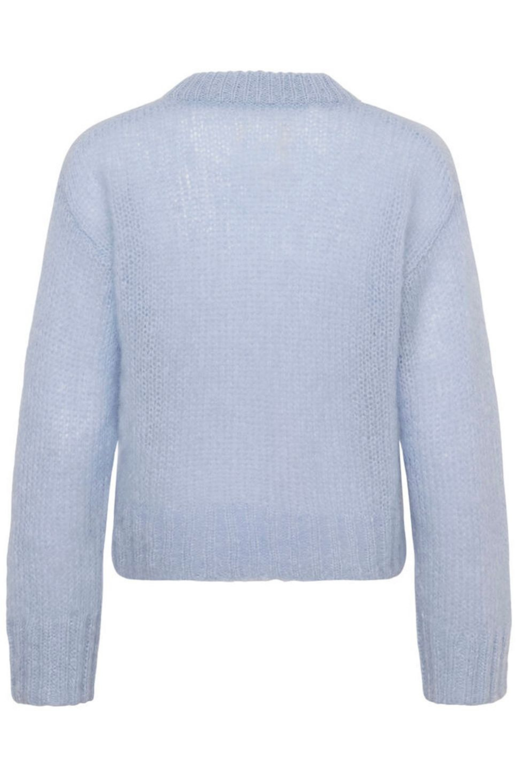Soft mohair-blend jumper by Part Two in a calming heather blue. Lightweight, cosy and easy to style for everyday wear. Shop now at Dotique.