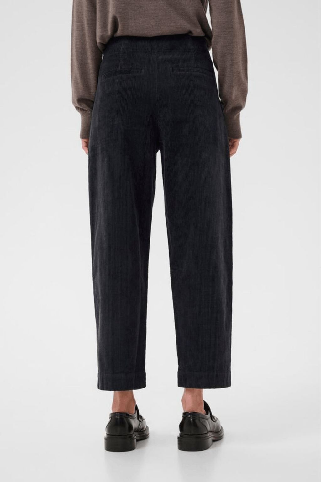 Part Two NettaPW PA cropped corduroy trousers dark navy – Dotique