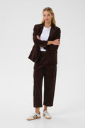 Part Two NettaPW PA Trousers in Ganache – brown corduroy straight leg trousers with front seam detail available at Dotique
