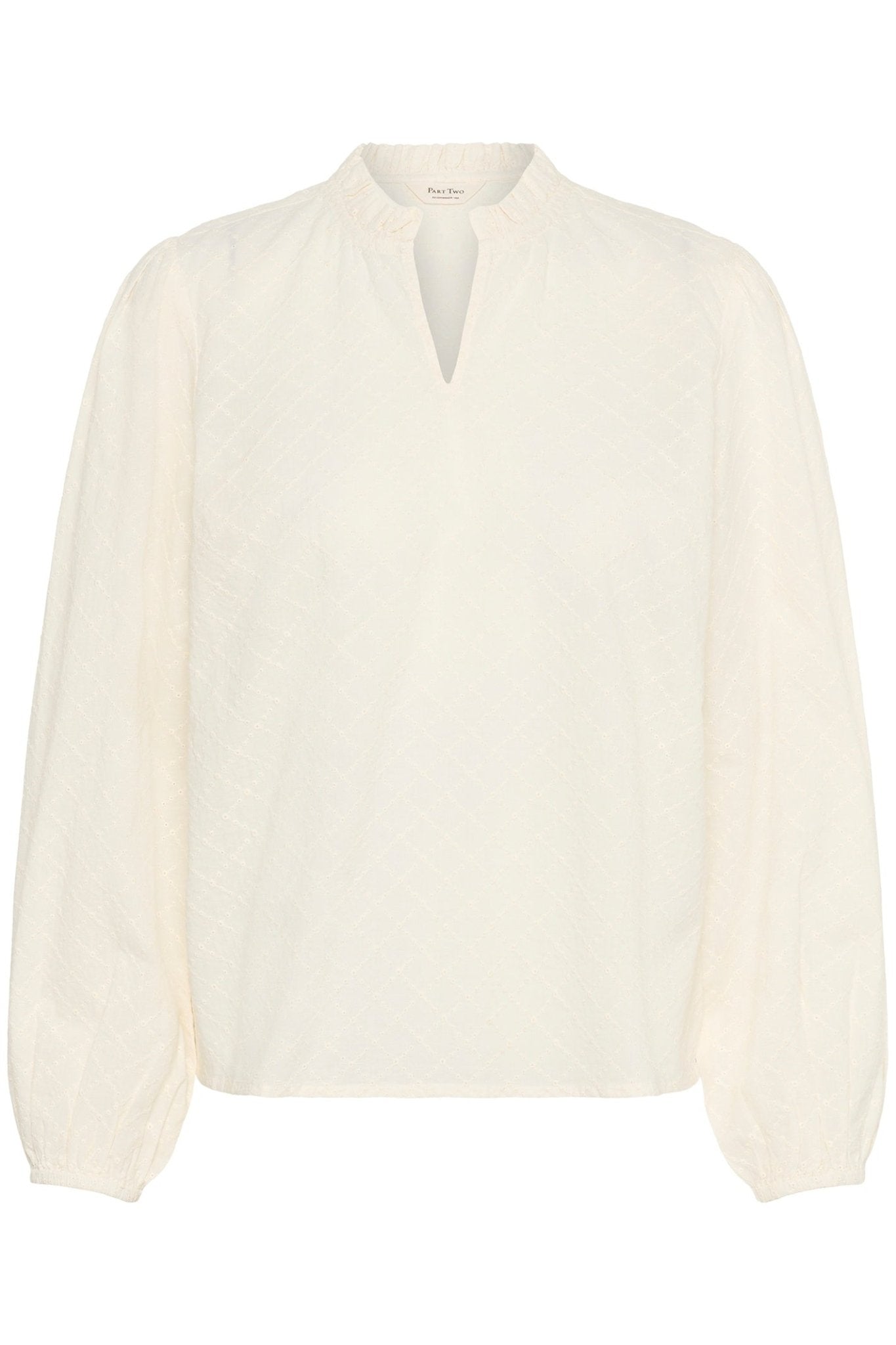 Part Two EimyPW BL Blouse in Eggnog – versatile v-neck cream blouse with relaxed fit available at Dotique
