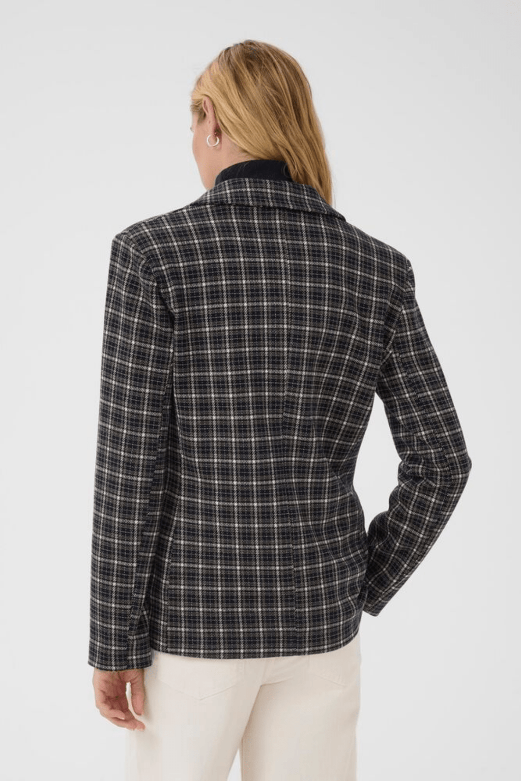 Part Two VinekePW BZ Blazer in dark navy check at Dotique – tailored blazer with button closure and structured fit.