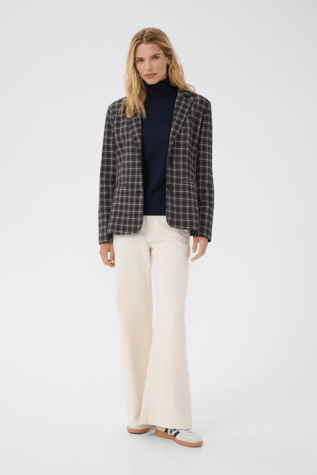 Part Two VinekePW BZ Blazer in dark navy check at Dotique – tailored blazer with button closure and structured fit.