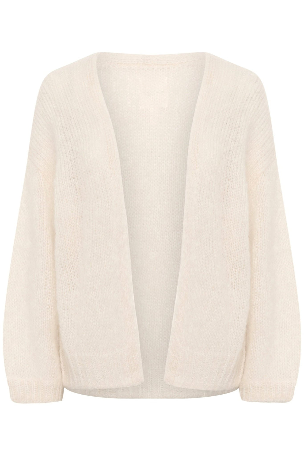 Part Two RastinaPW Eggnog open-front cardigan in mohair wool blend, relaxed cosy knitwear at Dotique