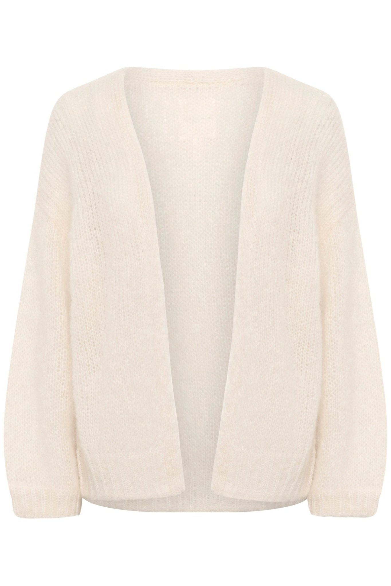 Part Two RastinaPW Eggnog open-front cardigan in mohair wool blend, relaxed cosy knitwear at Dotique