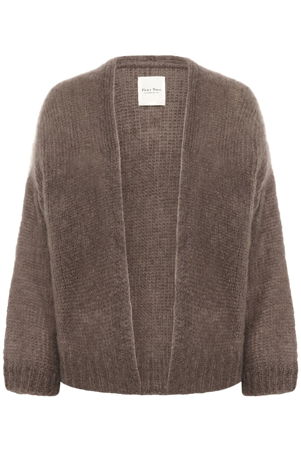 Part Two RastinaPW Falcon brown open-front cardigan mohair wool blend cosy knitwear Dotique