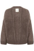 Part Two RastinaPW Falcon brown open-front cardigan mohair wool blend cosy knitwear Dotique