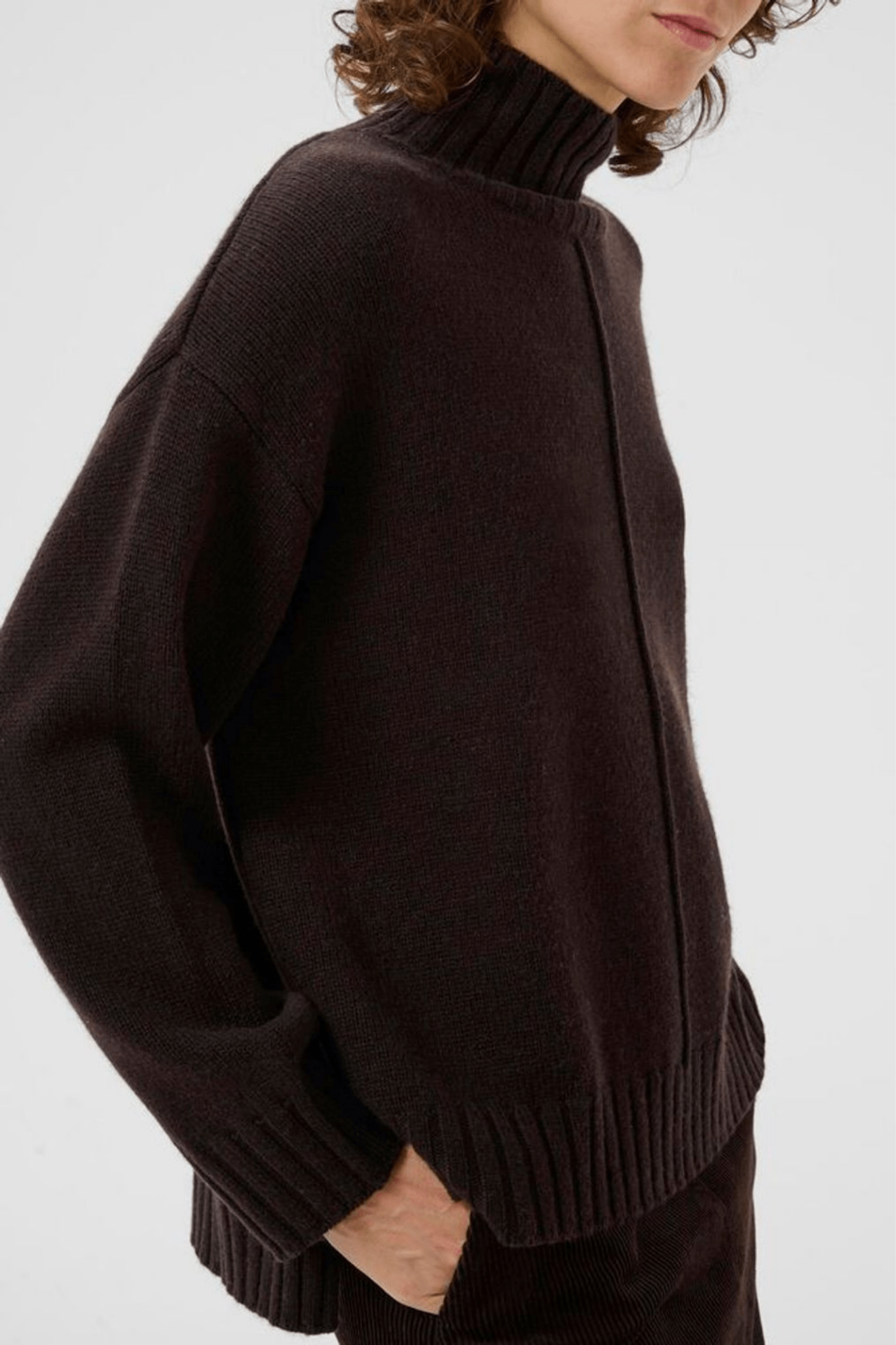 Part Two LilyePW ganache brown funnel neck jumper, available at Dotique