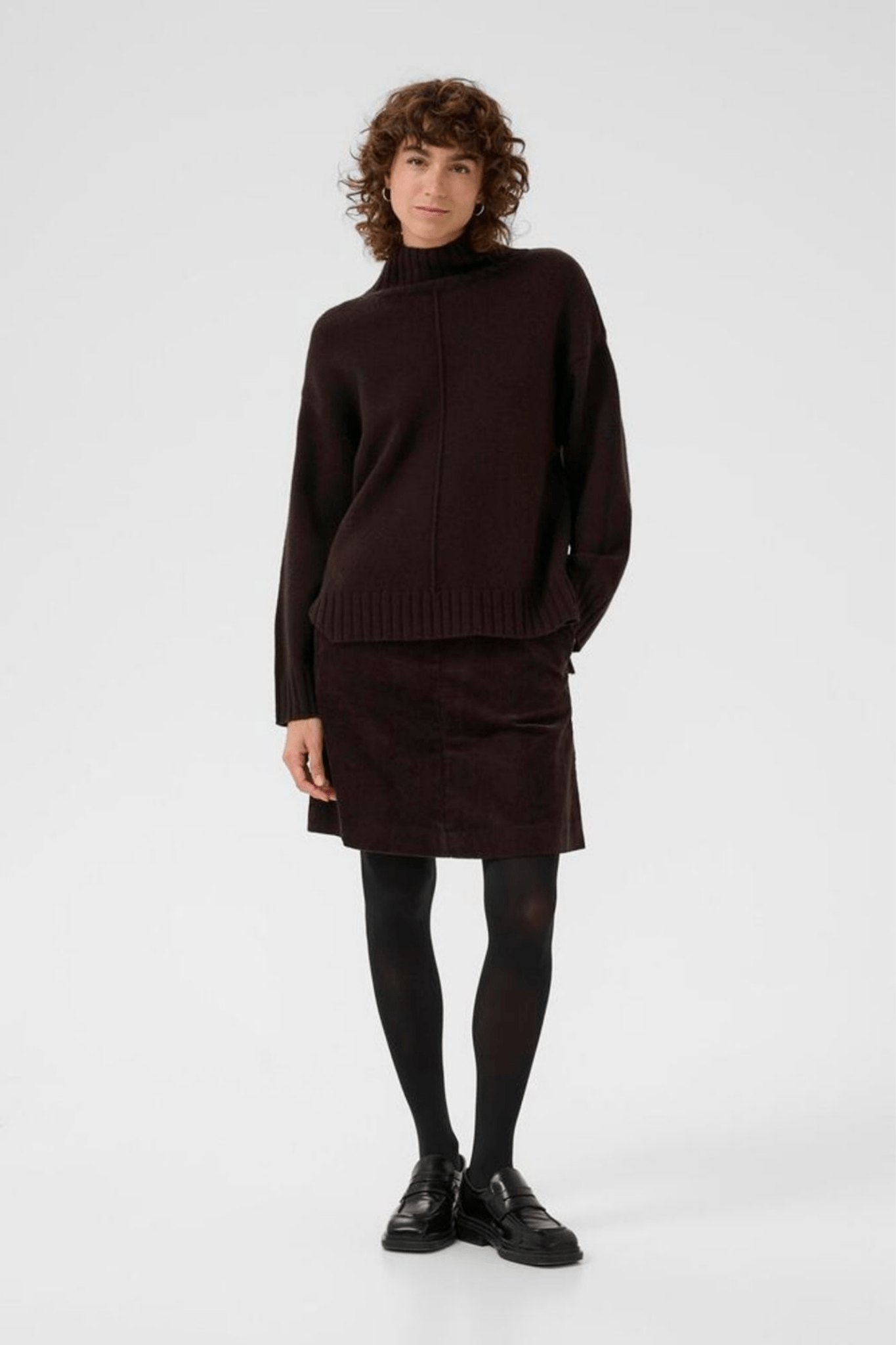 Part Two LilyePW ganache brown funnel neck jumper, available at Dotique